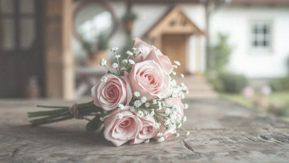 Mały bukiet ślubny z róż – elegancki wybór na Twój ślub